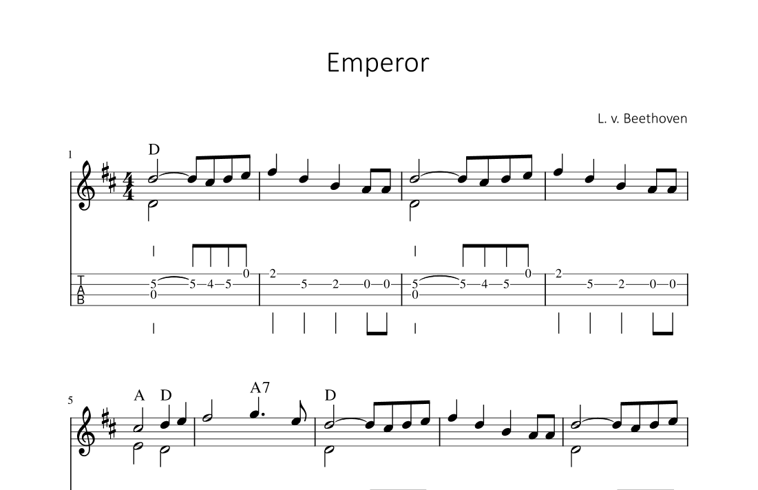 Emperor - L. v. Beethoven (arr. songbooks.info)