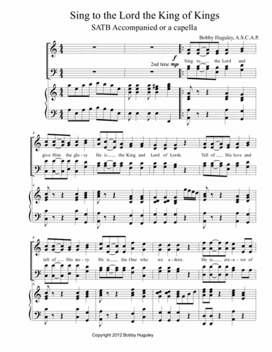 Sing to the Lord the King of Kings