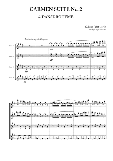 Gypsy Dance from "Carmen Suite No. 2" for Flute Quartet (arr. Diego Marani)