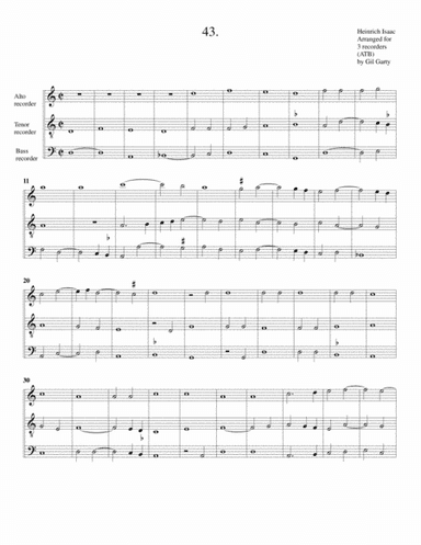 Instrumental trio no.43 (no title) (arrangement for 3 recorders) (arr. Gil Garty)