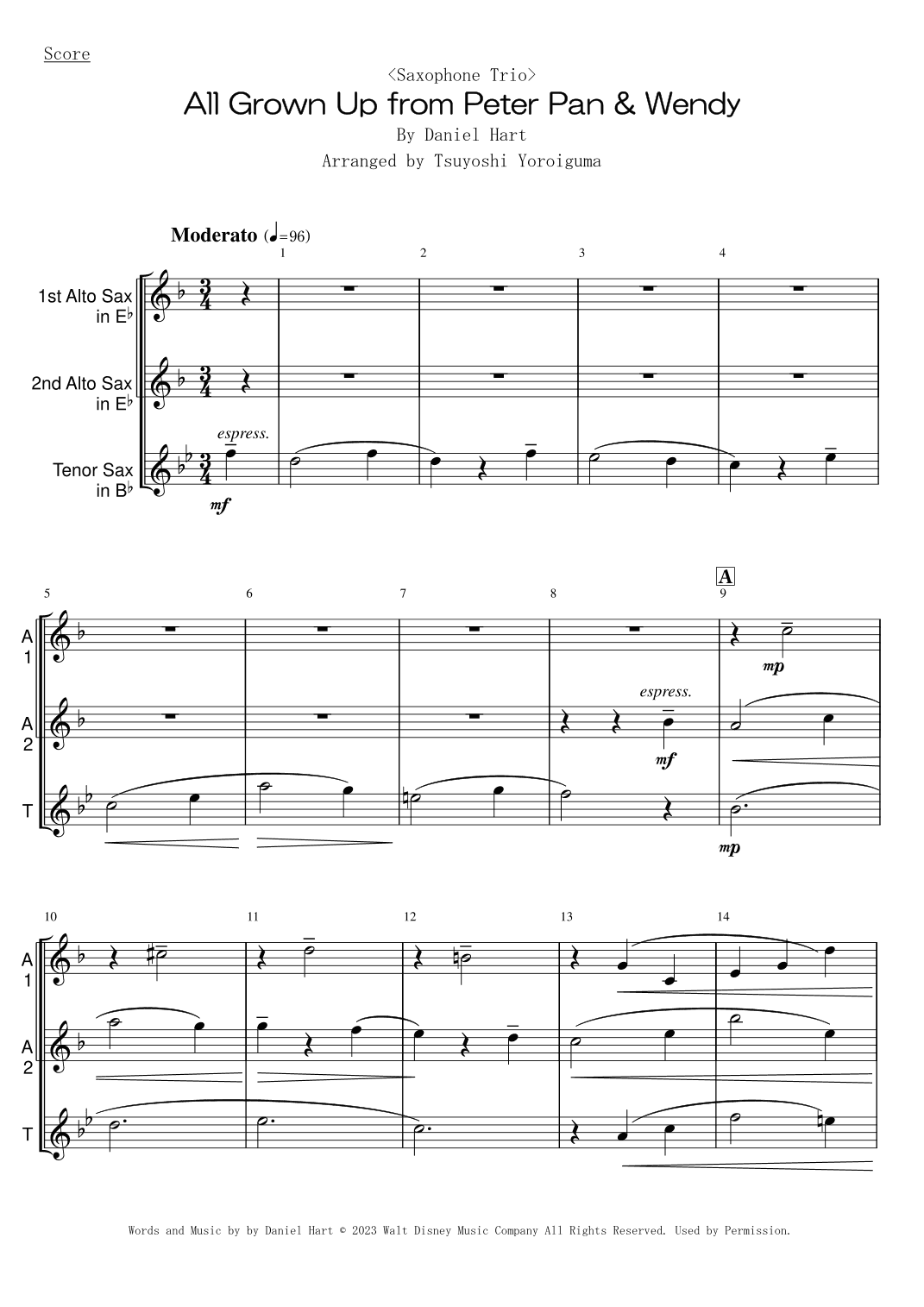All Grown Up (arr. Tsuyoshi Yoroiguma)