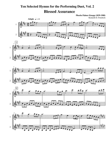 Ten Selected Hymns for the Performing Duet, Vol. 2 - flute and horn (arr. Kenneth D. Friedrich)