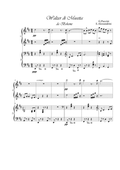 Walzer di Musetta. Piano 4 hands (arr. Ester Alessandrini)