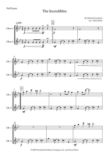 The Incredibles (main Theme) (arr. Fabio Britto)