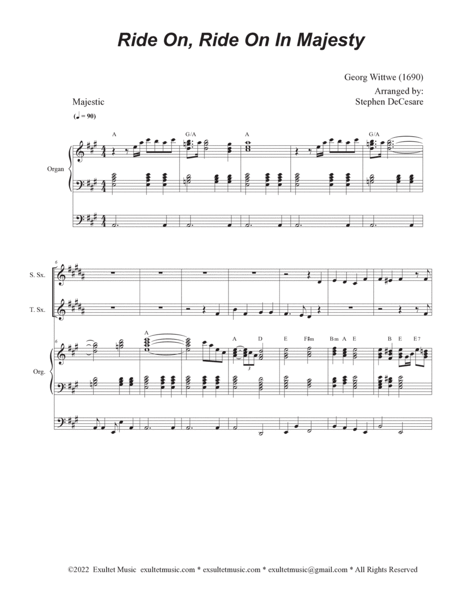 Ride On, Ride On In Majesty (Duet for Soprano and Tenor Saxophone) (arr. Stephen DeCesare)