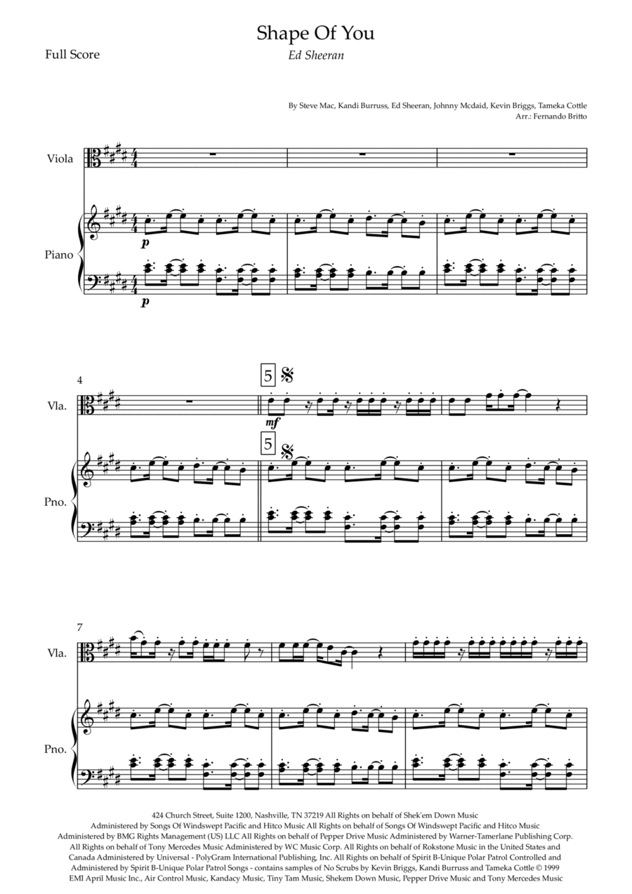 Shape Of You (arr. Fernando Britto)