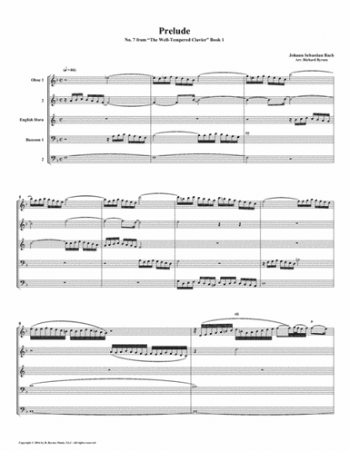 Prelude 07 from  Well-Tempered Clavier, Book 1 (Double Reed Quintet) (arr. Richard Byrnes)