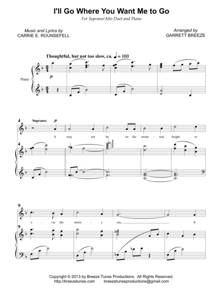 I'll Go Where You Want Me to Go (Vocal Duet) (arr. Garrett Breeze)