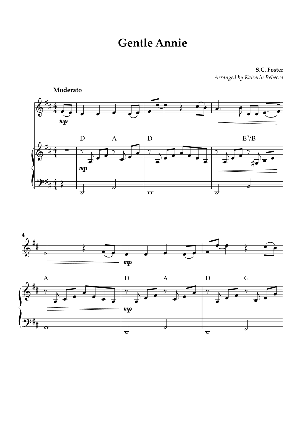 Gentle Annie (arr. Kaiserin Rebecca)
