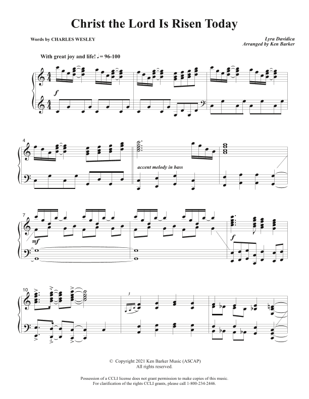 Christ the Lord Is Risen Today (arr. Ken Barker)