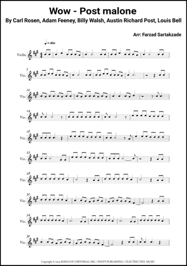 Wow - Post Malone (arr. Farzad sartak)