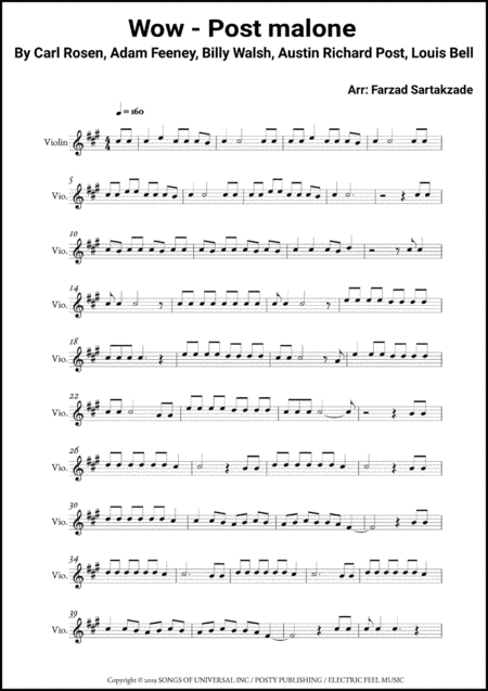 Wow - Post Malone (arr. Farzad sartak)