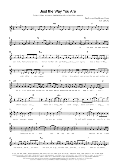 Just The Way You Are (arr. Arr. Ed.CAL)