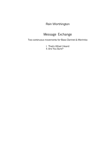 Message Exchange for bass clarinet & marimba