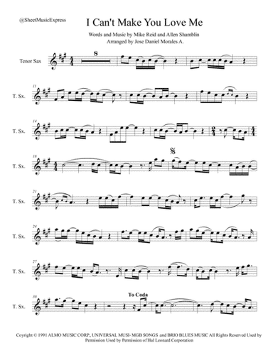 I Can't Make You Love Me (arr. Jose Daniel Morales A.)