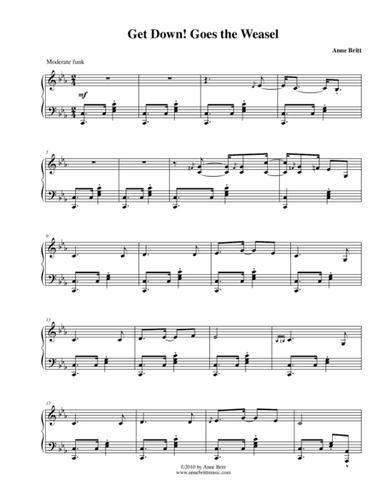 Get Down! Goes the Weasel (funk remix of "Pop! Goes the Weasel") - late intermediate version (arr. Anne Britt)