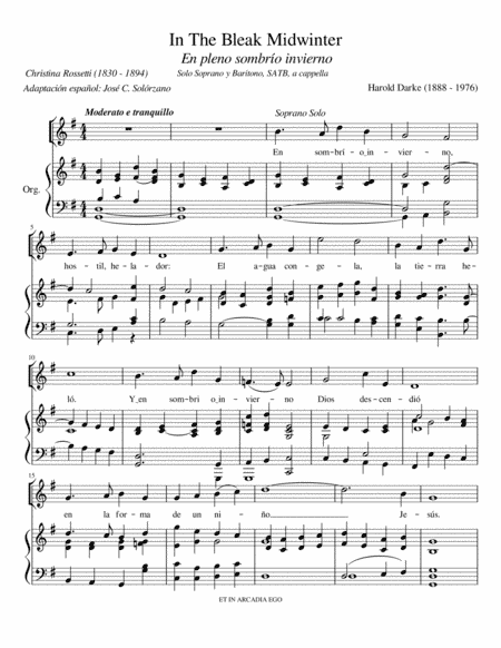 In the bleak midwinter - Harold Darke / adaptación José Cordonero (arr. Jose Cordonero)