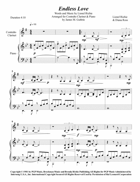 Endless Love (arr. James M. Guthrie, ASCAP)