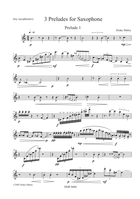 Three Preludes for saxophone