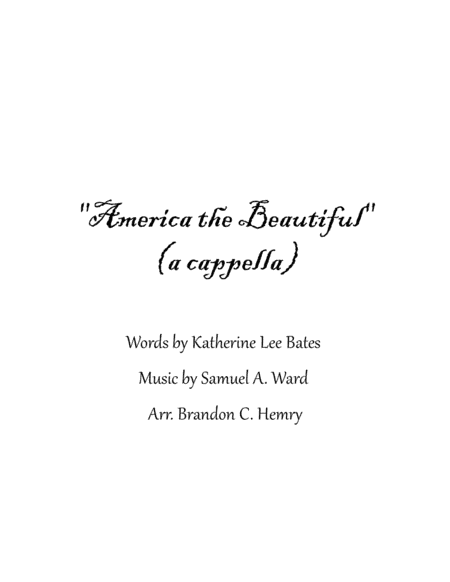 America the Beautiful (arr. Brandon C. Hemry)