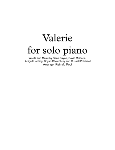 Valerie (arr. Reinald Foci)