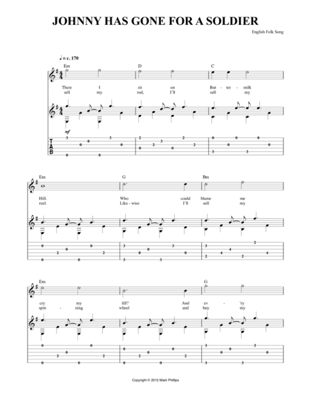Johnny Has Gone for a Soldier (arr. Mark Phillips)