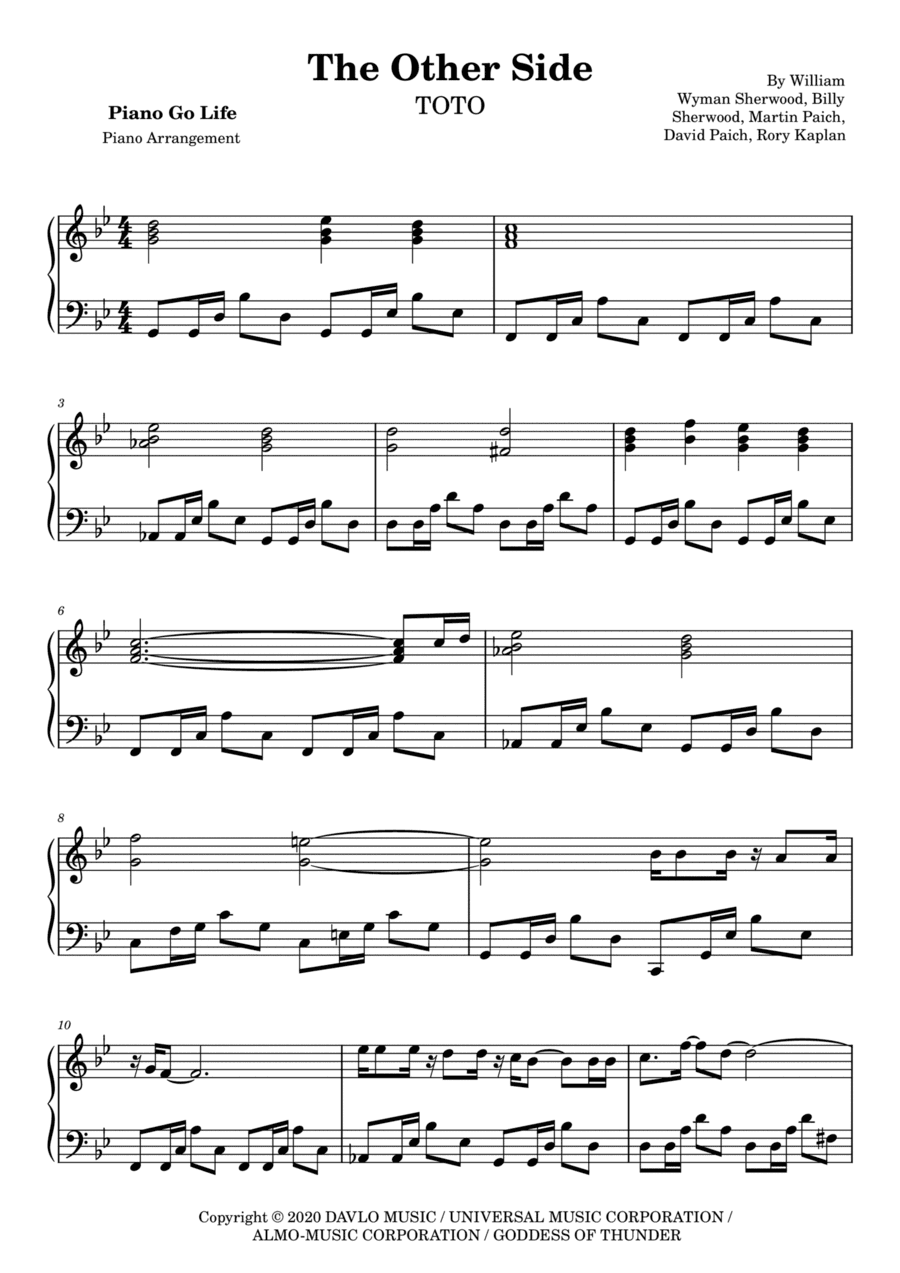The Other Side (arr. Piano Go Life)