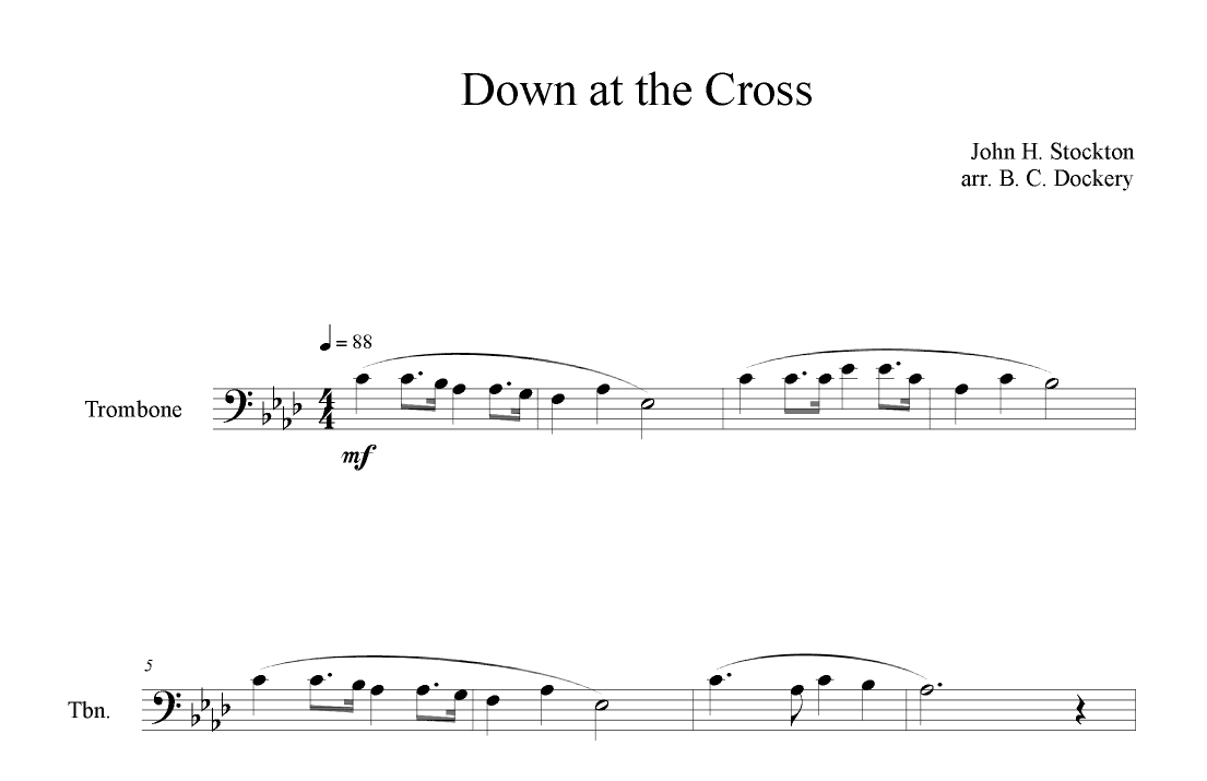 Down at the Cross (Trombone Solo) (arr. B. C. Dockery)