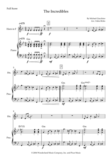 The Incredibles (main Theme) (arr. Fabio Britto)
