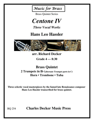Centone IV Three Vocal Works for Brass Quintet (arr. Richard Decker)