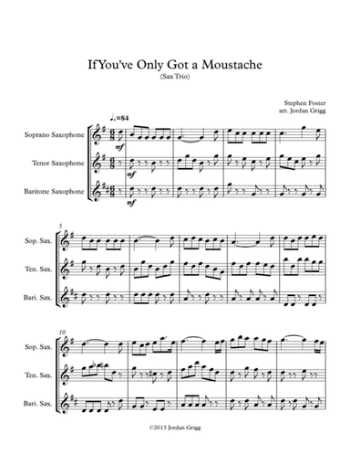 If You've Only Got a Moustache (Sax Trio) (arr. Jordan Grigg)