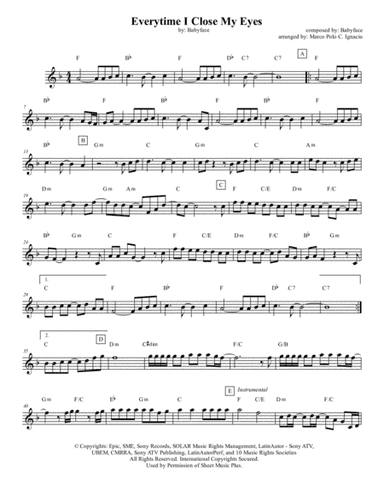 Everytime I Close My Eyes (arr. Marco Polo C. Ignacio)