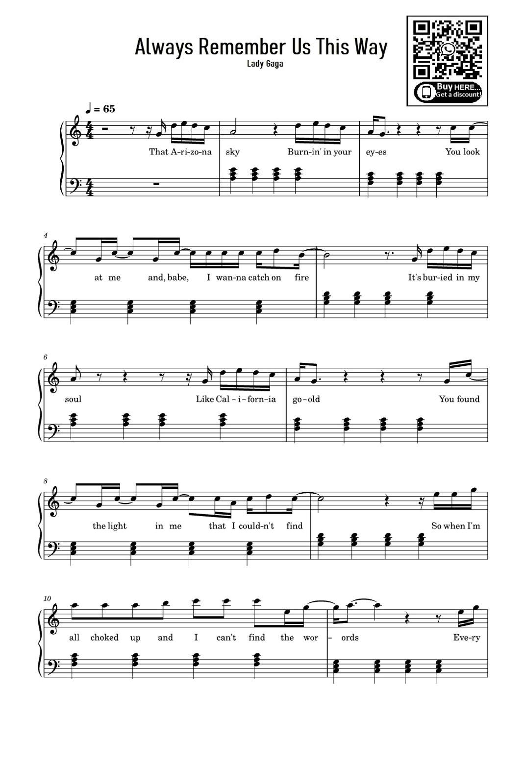 Always Remember Us This Way (arr. eduardo)