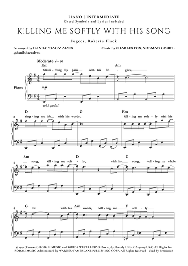 Killing Me Softly With His Song (arr. Danilo "Daca" Alves)