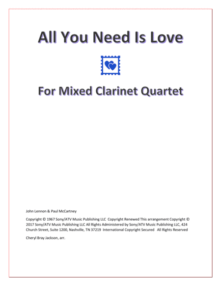 All You Need Is Love (arr. Cheryl Bray Jackson)