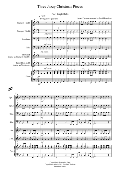 3 Jazzy Christmas Pieces for Brass Quartet (arr. David Burndrett)
