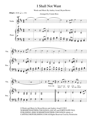 I Shall Not Want (arr. Connie Boss)