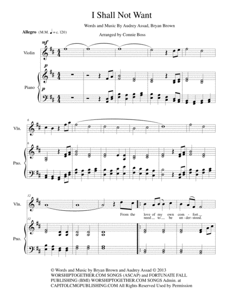 I Shall Not Want (arr. Connie Boss)