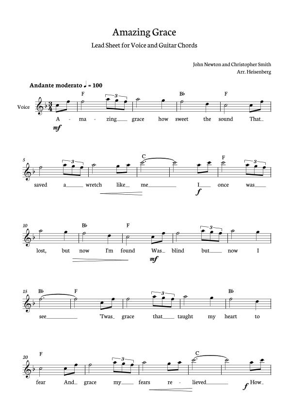 Amazing Grace (arr. Heisenberg)