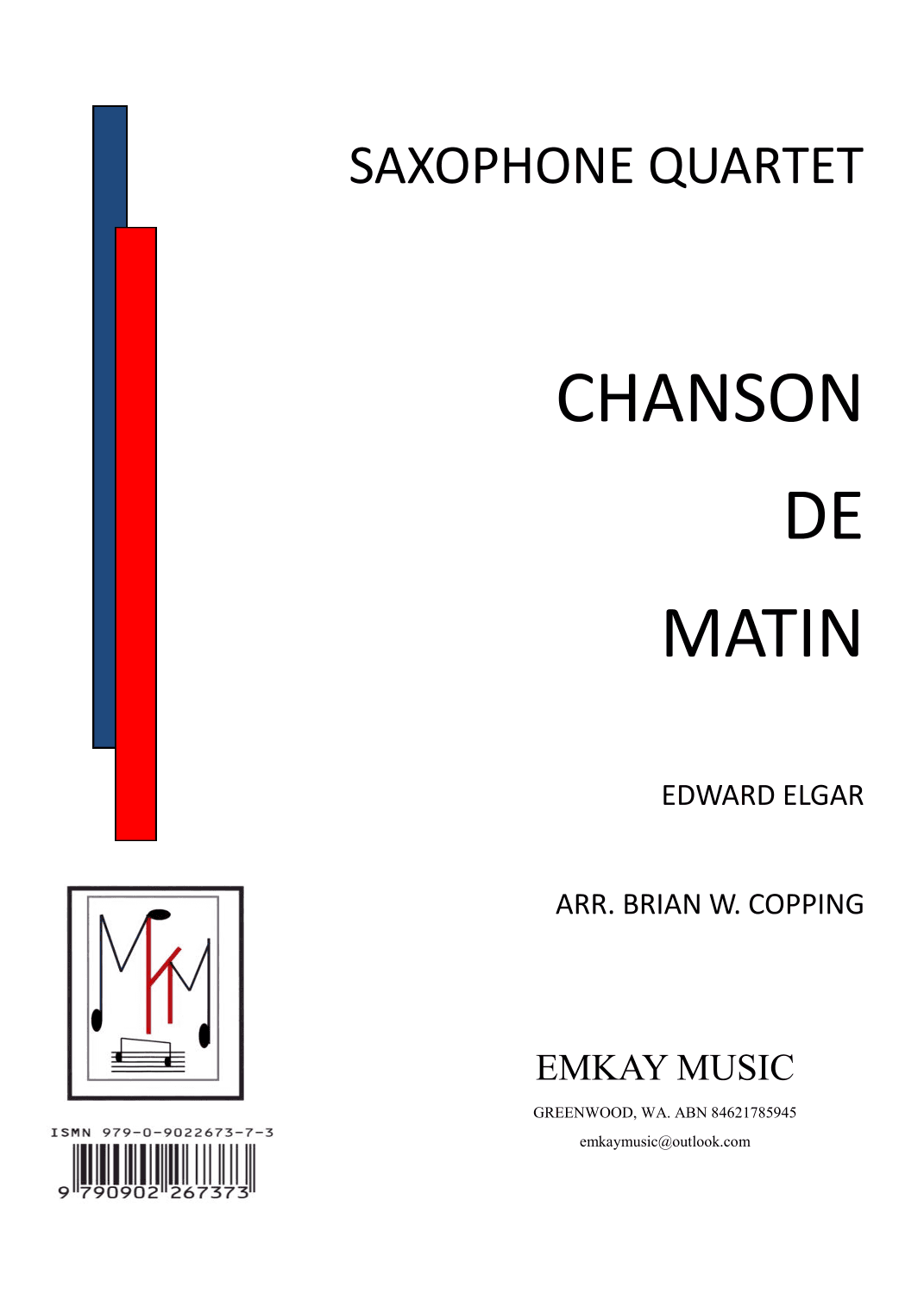 CHANSON DE MATIN – SAXOPHONE QUARTET (arr. BRIAN W. COPPING)