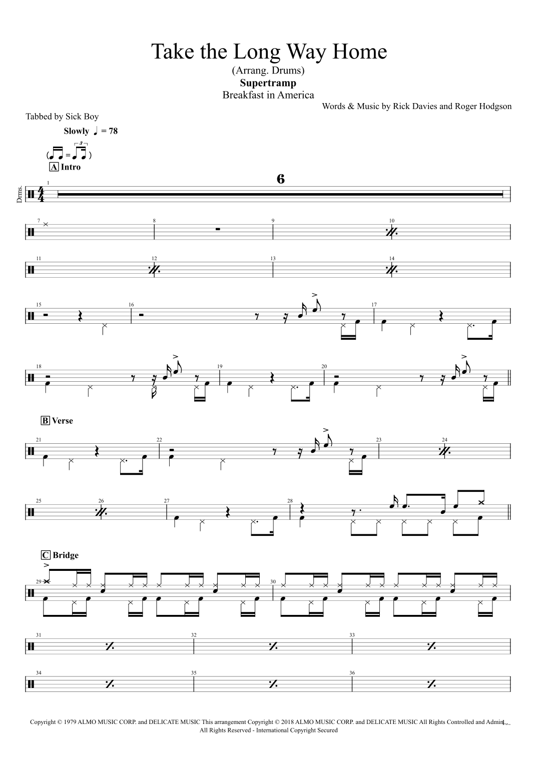 Take The Long Way Home (arr. Sick Boy)