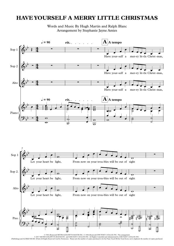 Have Yourself A Merry Little Christmas (arr. Stephanie Jayne Amies)