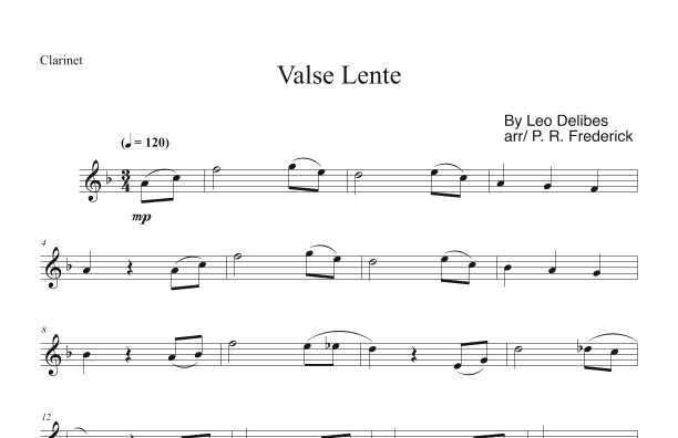 Sylvia - Valse Lente (arr. P. R. Frederick)