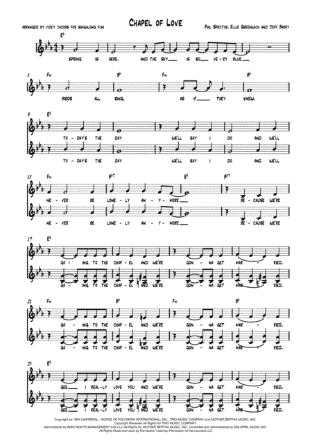 Chapel Of Love (arr. Vicky Jacobs)