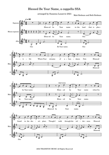 Blessed Be Your Name (arr. Susanna Lausevic)