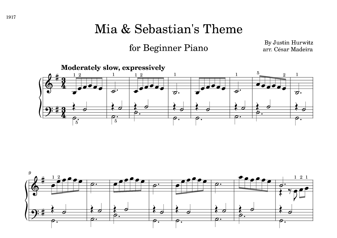 Mia & Sebastian's Theme (arr. César Madeira)