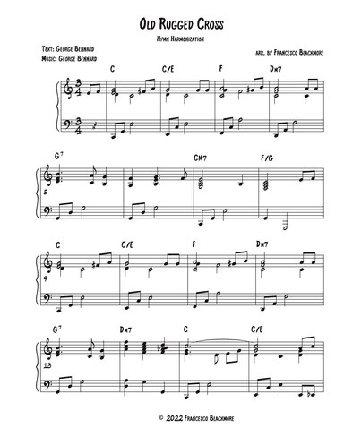 Old Rugged Cross (Hymn Reharmonized) (arr. Francesco Blackmore)