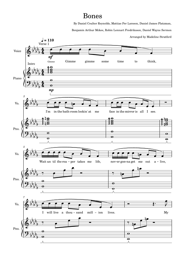 Bones (arr. Madeline J Stratford)