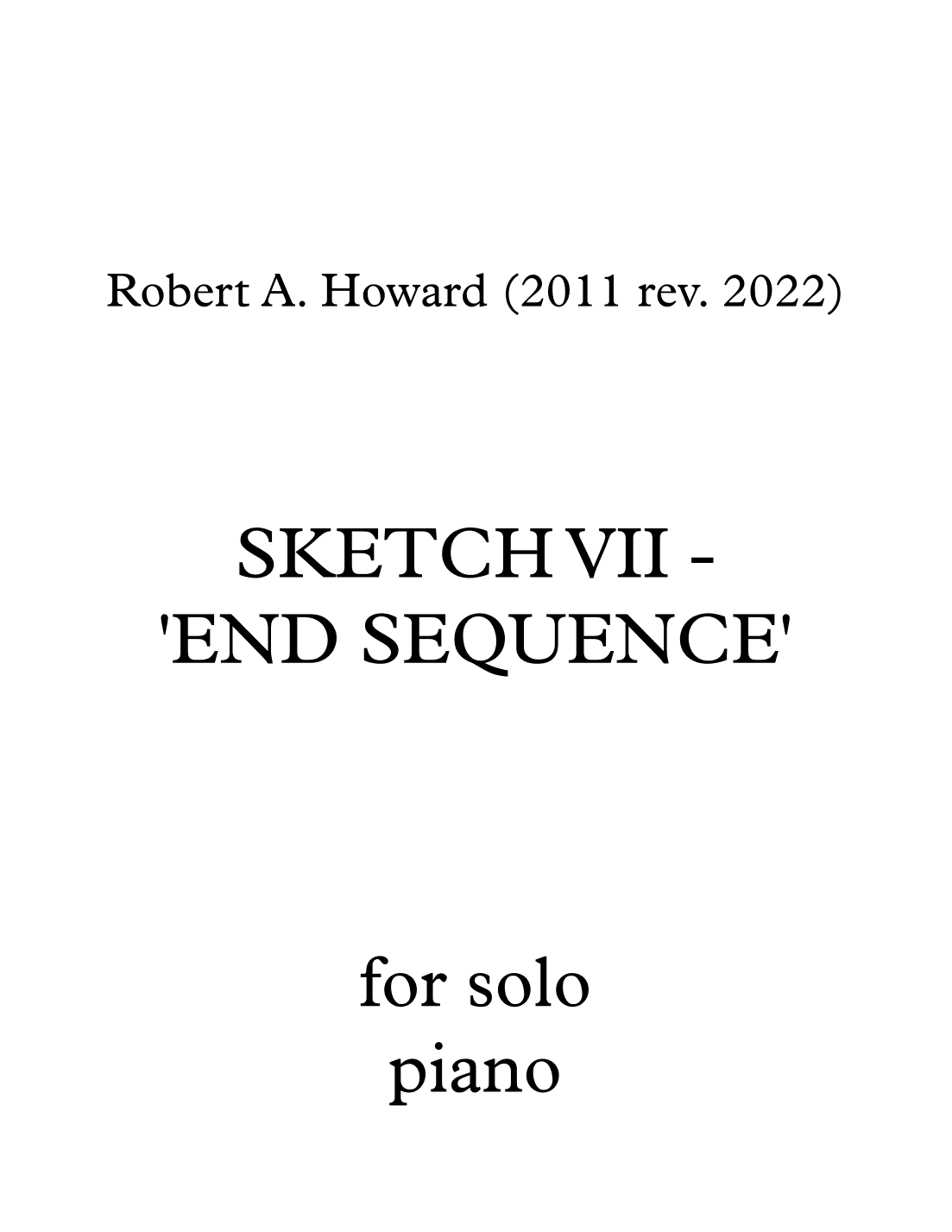 Sketch VII - 'End Sequence'