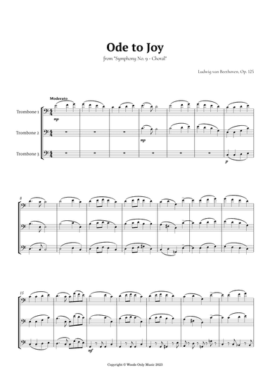 Ode to Joy by Beethoven for Trombone Trio (arr. Ander)